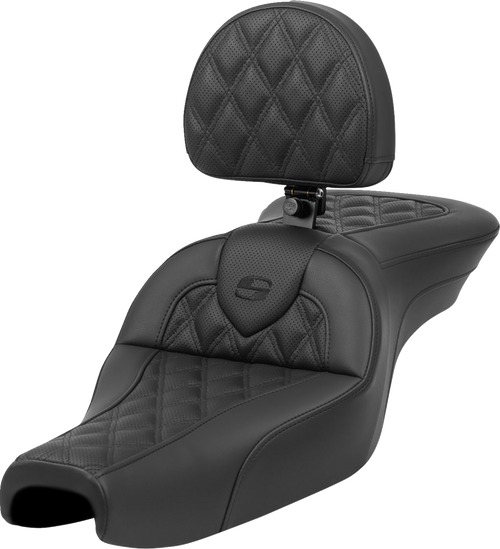SADDLEMEN 807-11-182BR Roadsofa™ Standard Reach Seat - with Backrest Lattice Stitch XL '04-'22