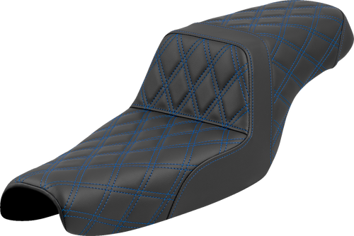 SADDLEMEN 807-11-17501 Lattice Stitch Step-Up Seat - Lattice Stitch Blue Stitch XL '04-'22