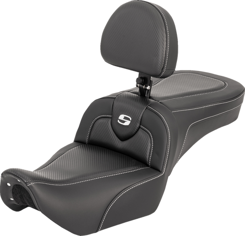 SADDLEMEN 822-11-185BR RoadSofa™ Seat - with Backrest Carbon Fiber RH975 '22-'25