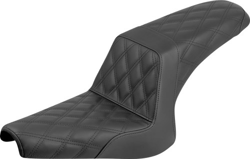 SADDLEMEN Y13-16-175 Lattice Stitch Step-Up Seat - Full Lattice Stitch Black Bolt '13-'24