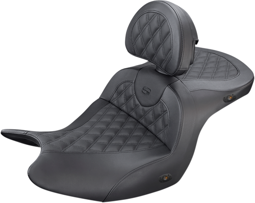 SADDLEMEN H18-07-182BRHCT Roadsofa™ Lattice Stitch Heated Seat - Lattice Stitch w/ Backrest GL