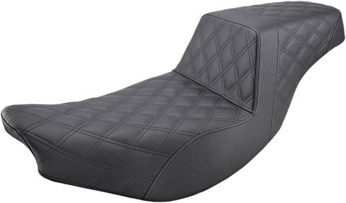 SADDLEMEN I14-07-175 Step-Up Seat - Full Lattice Stitch Black Indian