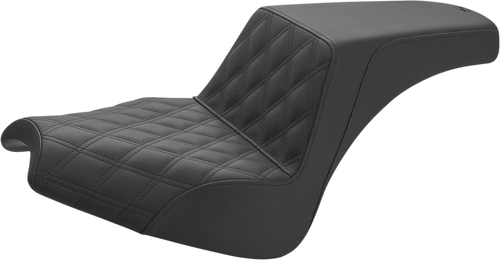 SADDLEMEN I21-04-172 Step-Up Seat - Front Lattice Stitch/Rear Smooth Black Chief