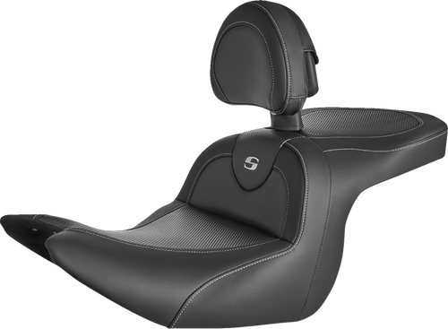 SADDLEMEN H18-07-185BR Roadsofa™ Carbon Fiber Seat - Carbon Fiber with Backrest GL1800 '18-'24