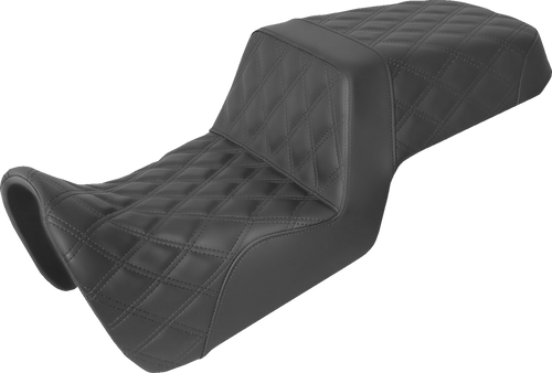 SADDLEMEN 821-34-175 Lattice Stitch Step-Up Seat - Full Lattice Stitch Black Pan America '21-'24