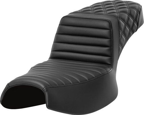 SADDLEMEN I20-06E-176 Step-Up Seat — Front Tuck-n-Roll/Rear Lattice Stitch - Front Tuck-n-Roll/Rear Lattice Stitch Extended Reach Challenger '20-'24