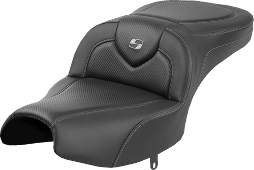 SADDLEMEN I22-02-185 Roadsofa™ Standard Reach Seat - Without Backrest Black Carbon Fiber Indian Pursuit '22-'24