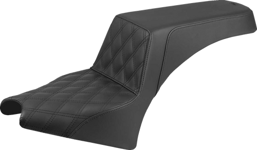 SADDLEMEN I25-33-172 Step-Up Seat — Rear Smooth/Front Lattice Stitch - Driver Lattice Stitch Black Indian Scout '25-'26