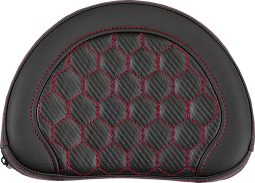 SADDLEMEN 051319004 Contoured Sissy Bar Pad - Honeycomb Red Stitch 2" Thick