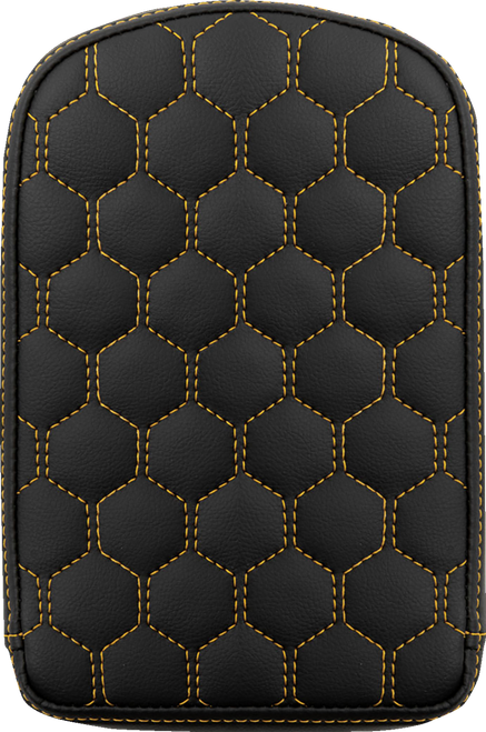 SADDLEMEN 041149GOL RoadSofa™ Honeycomb Sissy Bar Pad - Honeycomb Gold Stitching
