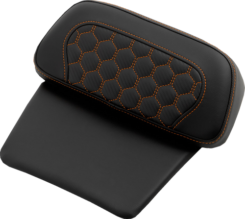 SADDLEMEN 814-07C-19003 Honeycomb Chopped Tour Pak Pad - Honeycomb Orange Stitching FLH/FLT '14-'26