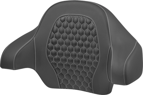 SADDLEMEN 814-07-19006 Honeycomb Tour Pack Backrest Pad - Honeycomb White Stitching FLH/FLT '14-'24
