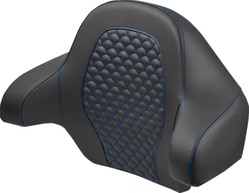 SADDLEMEN 814-07-20901 Dragon Scale Tour Pak Backrest Pad - Dragon Scale Blue Stitch FLH/FLT '14-'24