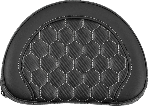 SADDLEMEN 051319005 Sissy Bar Pad - Honeycomb Silver Stitch Universal 2" Thick