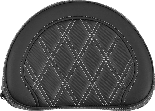 SADDLEMEN 051320705 Contoured Sissy Bar Pad - Lattice Stitch Silver Stitch 2" Thick