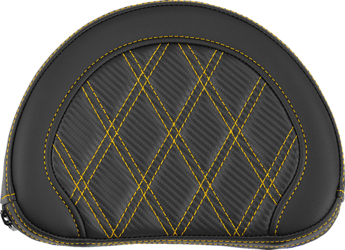 SADDLEMEN 051320707 Contoured Sissy Bar Pad - Lattice Stitch Gold Stitch 2" Thick