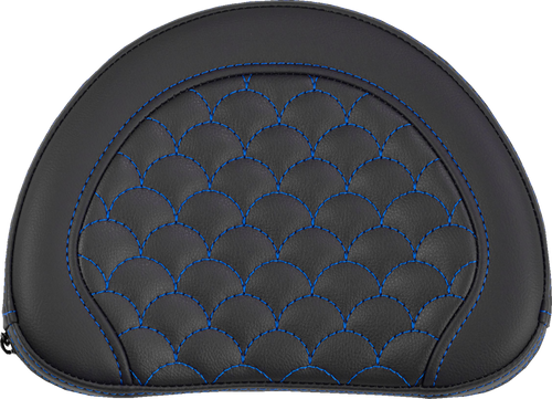 SADDLEMEN 051320901 Contoured Sissy Bar Pad - Dragon Scale Blue Stitch 2" Thick