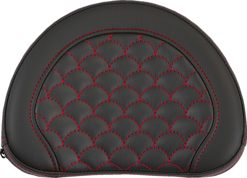SADDLEMEN 051320904 Contoured Sissy Bar Pad - Dragon Scale Red Stitch 2" Thick
