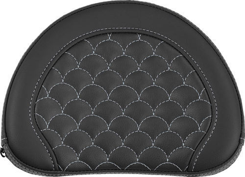 SADDLEMEN 051320905 Contoured Sissy Bar Pad - Dragon Scale Silver Stitch 2" Thick