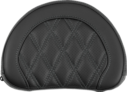 SADDLEMEN 051318402 Contoured Sissy Bar Pad - Lattice Stitch Gray Stitch 2" Thick