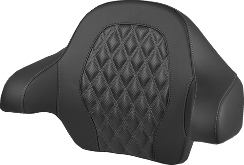 SADDLEMEN 814-07-20702 Tour Pak® Backrest Pad - Lattice Stitch Dark Gray Stitch FL '14-'25