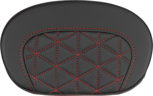 SADDLEMEN 061021104 Mini Contour Sissy Bar Pad - Tri-Gripper Red Stitch