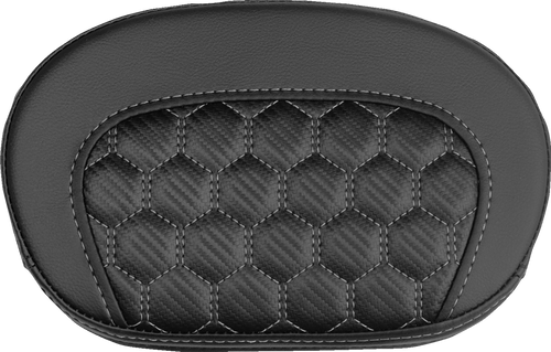 SADDLEMEN 061019002 Mini Contour Sissy Bar Pad - Honeycomb Gray Stitch