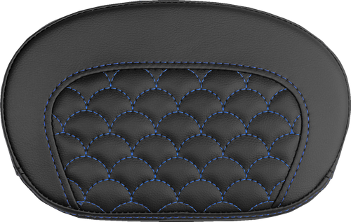 SADDLEMEN 061020901 Mini Contour Sissy Bar Pad - Dragon Scale Blue Stitch
