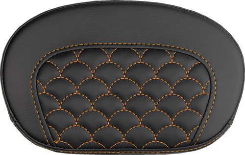 SADDLEMEN 061020903 Mini Contour Sissy Bar Pad - Dragon Scale Orange Stitch
