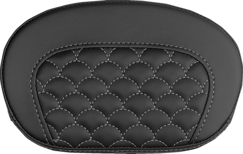 SADDLEMEN 061020905 Mini Contour Sissy Bar Pad - Dragon Scale Silver Stitch