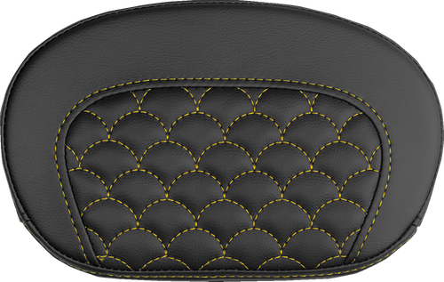 SADDLEMEN 061020907 Mini Contour Sissy Bar Pad - Dragon Scale Gold Stitch