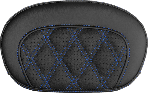 SADDLEMEN 061018401 Mini Contour Sissy Bar Pad - Lattice Stitch Blue Stitch