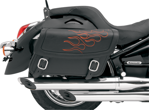 SADDLEMEN X021-05-0416 Highwayman Tattoo Saddlebags - Orange Large
