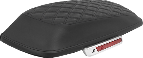 SADDLEMEN L870-14-18400 Lattice Stitched Saddlebag Lid Covers - Lattice Black Stitch FLH/FLT '14-'25