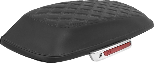 SADDLEMEN L870-14-18402 Lattice Stitched Saddlebag Lid Covers - Lattice Gray Stitch FLH/FLT '14-'25