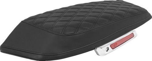 SADDLEMEN L870-23-18400 Lattice Stitched Saddlebag Lid Covers - Lattice Black Stitch FLH/FLT '23-'25