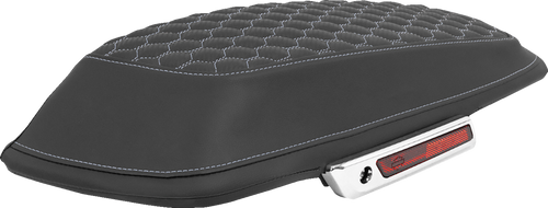 SADDLEMEN L870-14-19005 Honeycomb Saddlebag Lid Covers - Honeycomb Silver Stitch FLT/FLH '14-'25