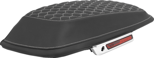 SADDLEMEN L870-14-19006 Honeycomb Saddlebag Lid Covers - Honeycomb White Stitch FLT/FLH '14-'25