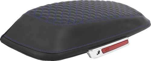 SADDLEMEN L870-14-20901 Dragon Scale Saddlebag Lid Covers - Dragon Scale Blue Stitch FLH/FLT '14-'25