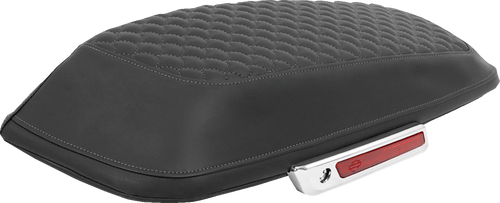 SADDLEMEN L870-14-20902 Dragon Scale Saddlebag Lid Covers - Dragon Scale Gray Stitch FLH/FLT '14-'25