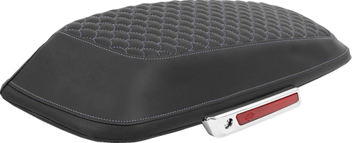 SADDLEMEN L870-14-20905 Dragon Scale Saddlebag Lid Covers - Dragon Scale Silver Stitch FLH/FLT '14-'25