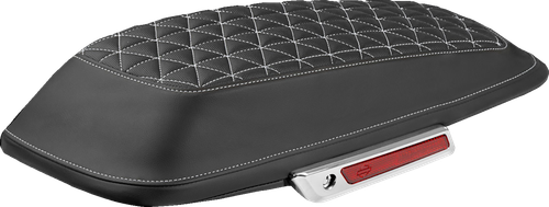 SADDLEMEN L870-14-21106 Tri-Gripper Saddlebag Lid Covers - Tri-Gripper White Stitch FLH/FLT '14-'25