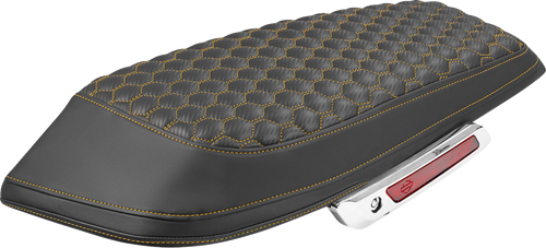 SADDLEMEN L870-23-19007 Saddlebag Lid Covers - Honeycomb Gold Stitch FLH/FLT '23-'25