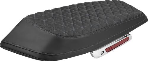 SADDLEMEN L870-23-21105 Saddlebag Lid Covers - Tri-Gripper Silver Stitch FLH/FLT '23-'25