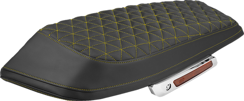 SADDLEMEN L870-23-21107 Saddlebag Lid Covers - Tri-Gripper Gold Stitch FLH/FLT '23-'25