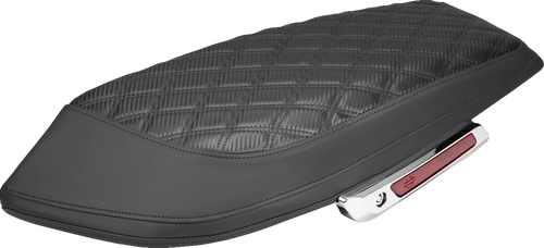 SADDLEMEN L870-23-20700 Saddlebag Lid Covers - Lattice Carbon Fiber Black Stitch FLH/FLT '23-'26