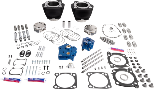 S&S CYCLE 310-1389A Power Package - Oil Cooled - 496 Chain Drive - Wrinkle Black w/o Highlight - M8 - Oil Cooled 496 Chain Drive Wrinkle Black w/o Highlight M8
