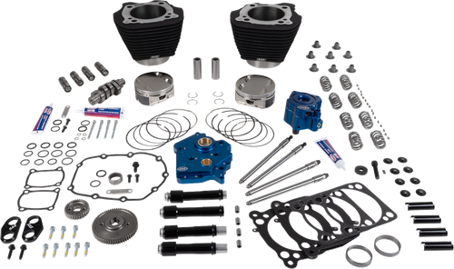 S&S CYCLE 310-1397A Power Pack - Oil Cooled - 496 Gear Drive - Wrinkle Black w/o Highlight - M8 - Oil Cooled 496 Gear Drive Wrinkle Black w/o Highlight M8