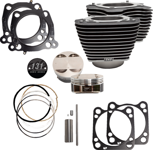 S&S CYCLE 320-0621 131" Hot Set Up® - 4-5/8" Stroke - Wrinkle Black w/Highlight - M8 - 4-5/8" Stroke Wrinkle Black w/Highlight M8