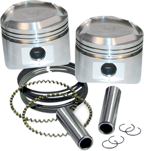 S&S CYCLE 92-2026 Piston Kit - For Super Stock Heads - 3.500" Standard - Domed - 80" Big Twin - For Super Stock Heads 3.500" Standard Domed 80" Big Twin